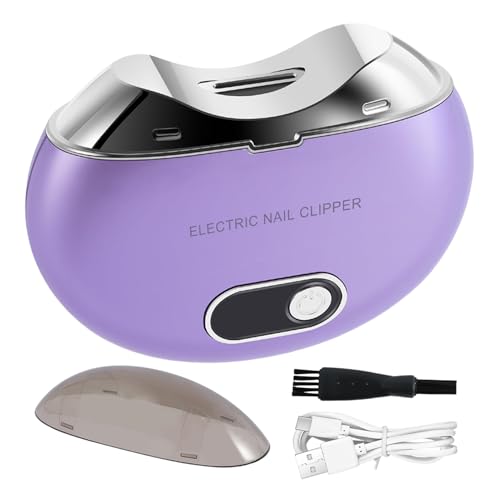 Cortauñas eléctrico: cortaúñas USB de 12 cm, cortador de precisión, herramienta silenciosa para uñas, moldeador digital portátil, amortiguador de seguridad | Recortadora ajustable con luz brillante pa