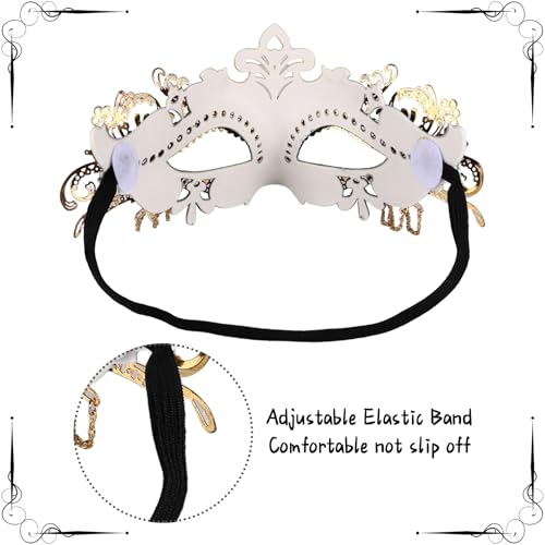 Masque de bal masqué en métal ciselé et strass luxe Oidea - 6