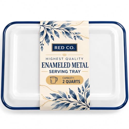 Red Co. 11' x 9' Enamelware Metal Classic 2 Quart...