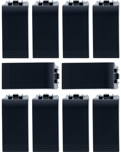 Bratek 10 Interruttori Compatibili Bticino Living Light e International Nero - Interruttore Luce Muro Unipolare Grigio Antracite x Supporti B Ticino Livinglight e Living International - Made in Europe