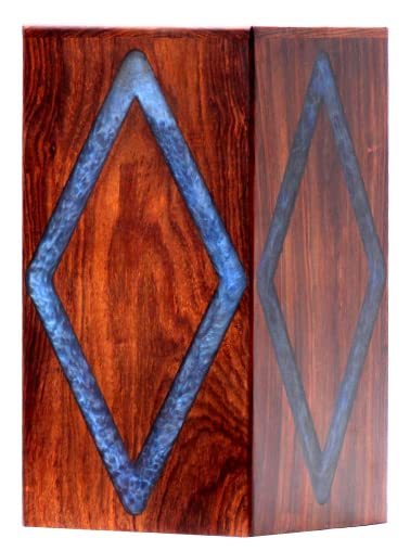 Rosewood and Resin Urn for Human Ashes Adult - Cremation Urn for Ashes - Urn for Male - Urn for Female - Wooden Decorative Urn - Urn for Dad/Mom (XLarge)