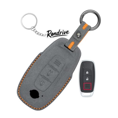 Coque de clé en daim pour Nissan Qashqai et X-Trail cousue main