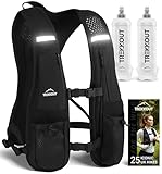 TREKKOUT Adjustable Running Vest for Men & Women | Ultra-Light 5L Hydration Pack | Perfect for Trail Running, Cycling, Hiking & Marathons (Hydration Vest with Soft Flasks)