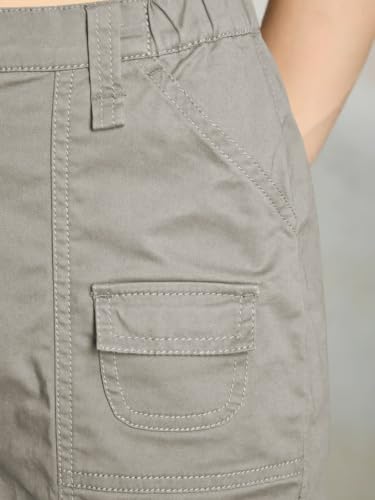 Image of GRECIILOOKS Cargo Pants For Woman | Trousers For Womans |High Waist Cotton Trouser for Women - Flared Parachute Pants with Side Pockets |Womens Cargo Pant | Elegant for College & Events (Available in Plus Size)