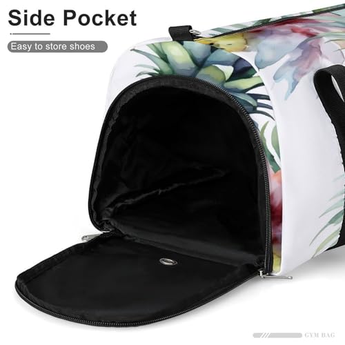 Sac de sport étanche avec compartiment à chaussures imprimé ananas