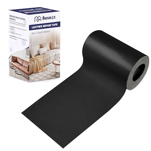 Besezx Leather Repair Patch Tape Kit, Self Adhesive Leather Repair for Furniture, Couch, Sofa, Car Seats,Office Chair,Vinyl Repair Kit.3.1inx60in