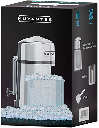 Nuvantee Manual Ice Shaver - Stainless Steel Snow Cone Maker, Non-Slip, BPA Free - Thumbnail 5