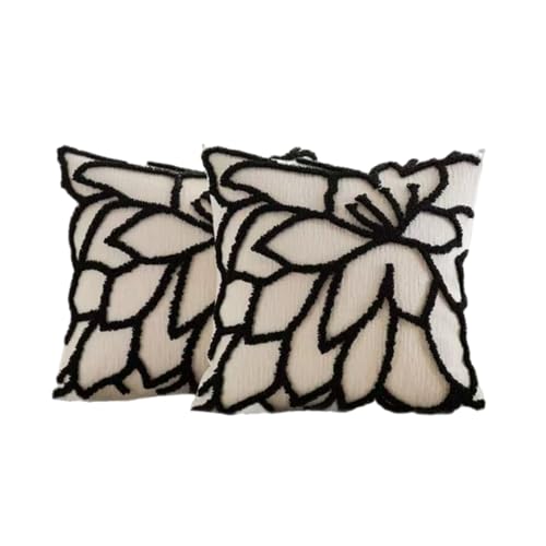 Decorative Chenille Throw Pillow Covers, 18 x 18 inches, Floral