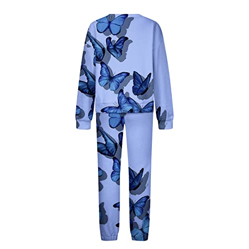 Plus Size Sweatsuit For Women Floral 2 Piece Outfits Trendy Printed Loose Sweatshirt And Pants Tracksuit Novelty Jogging Suit #TOP2