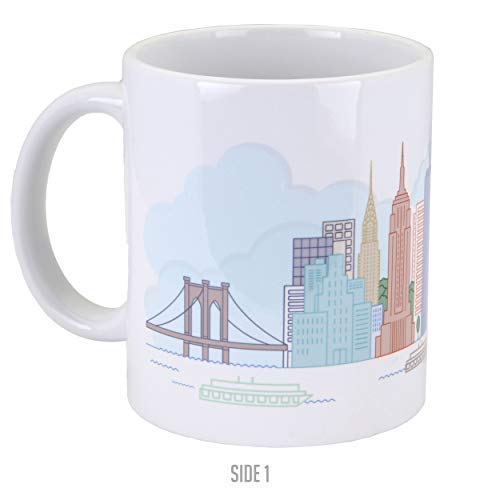 Vastigo 11 Oz. Ceramic Mug With Top Cities In America | Full-Color Sublimated Design | Comes In Gift Box (New York) #TOP1
