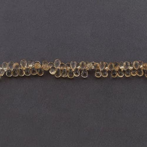 LKBEADS Wielka wyprzedaż Halloween jakość AAA 1 sznur naturalny cytryn kamień szlachetny nieogrzewany i niepoddany obróbce fasetowany łza kropla koraliki briolette - 11 mm x 7 mm 8 cali
