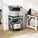 Fannova Printer Stand, 23.6 x 23.6 x 30.1 Inches Large Square Printer Table with Height Adjustable Storage Shelf, 3 Tier Rolling Printer Cart with Industrial Wheels for Home Office - Black