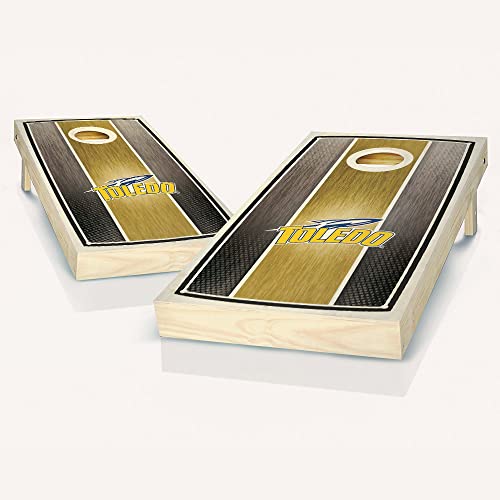 Toledo Stained Striped Cornhole Set - Include Board Edge Lights