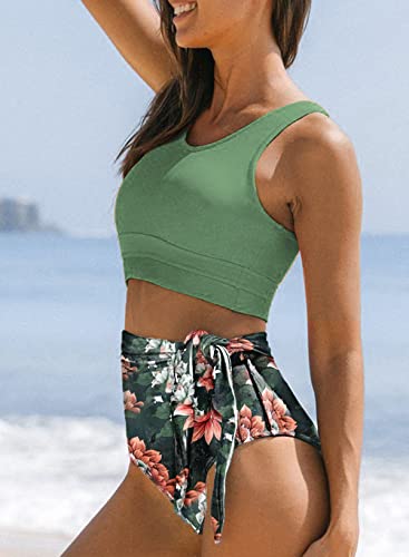 Dokotoo Damen Bikini Set High Waist mit Bauchweg Funktion