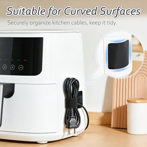 Image of Cable Management Under Desk, Znben Detachable Cable Straps Heavy Duty Hook and Loop Cable Ties Reusable 20 Pack Black
