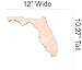 Gocutouts Florida State Cutout Unfinished Florida Wood/Wooden Baltic Birch 1/4