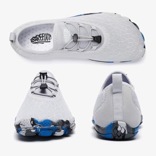 ALEADER Men's Barefoot Minimalist Water Shoes - Aqua Swim Shoes for Beach, Surfing, Kayaking - Light Gray Camo, Size 11 US