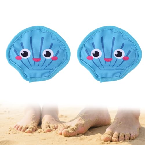 Lyreh 2pcs Sand Remover for Beach, Shell Shape Sand Removal Bag Sandscreen Pouch Must-Have Beach Essentials Accessories for Adults Travel Vacation Summer Sandbox Activities(Blue)