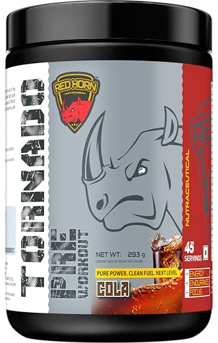 Image of Red Horn Tornado Pre Workout Supplement Powder (293g, Cola)