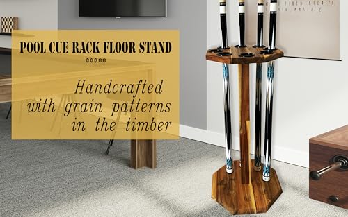 image for GACCO BILLIARDS Freestanding Billiard Cue Rack, Pool Table Accessories