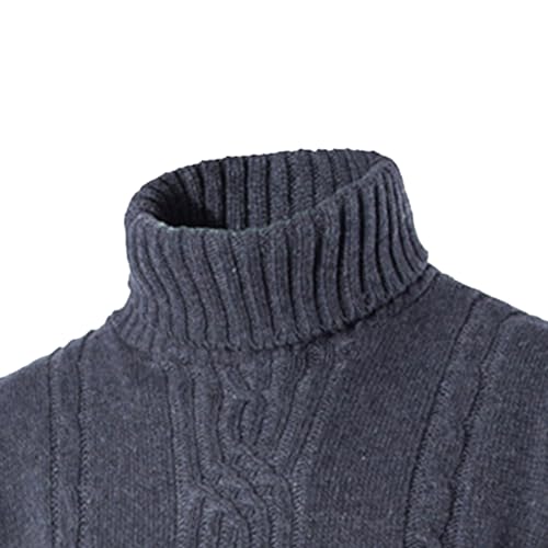 Men's Turtneck Knitted Pullover Long Sleeve Slim Fit Knits Sweaters Solid Color Classic Male Knit Sweater2