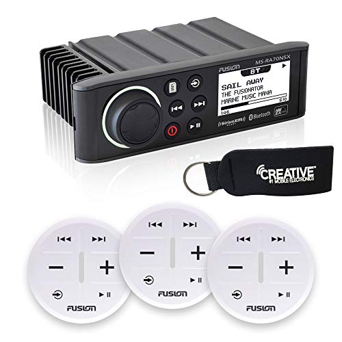Image of Fusion MS-RA70NSX Marine Entertainment System with Three Wireless Remotes for Three Zones - White