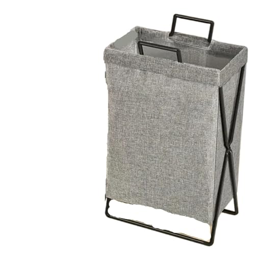 Panier à linge pliable rétro grand bac de rangement pliable gris léger 1pc - 2