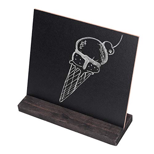 Tabletop Mini Chalkboard Signs, Taksdai 5" × 6" Message Board Wood Base Standing Blackboard Catering Signs Party Menu Buffet Markers Signs Set Of 8 #TOP3