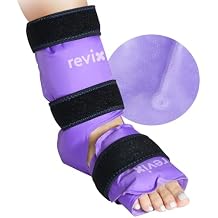 REVIX Ankle Ice Pack Wrap Reusable Gel Foot Cold Pack for Post-Workout Recovery, Gel Ice Wrap for Plantar Relaxation, Promoting Ankle Flexibility, Purple