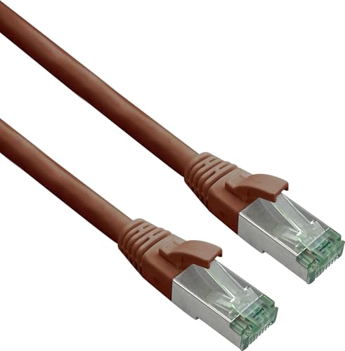 helos Câble patch certifié GRS Cat 6a avec câble brut catégorie 7 TPE marron 30 m