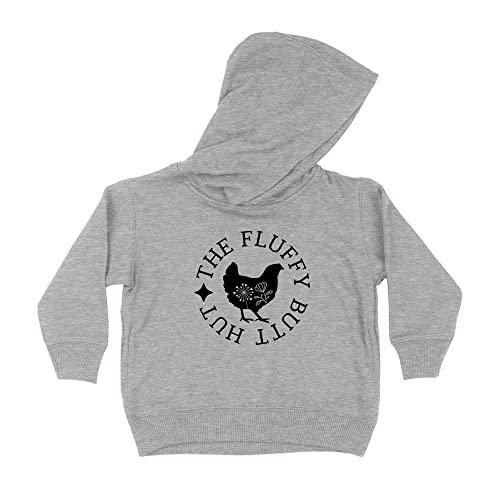 The Fluffy Butt Hut Chicken Kids Hoodie Sweatshirt Toddler 5T Heather Grey