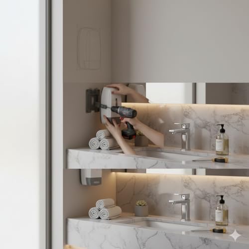 Image of Veer ABS Liquid Soap Dispenser Wall Mounted for Bathroom & Wash Basin (600 ml) | Handwash Bottle Holder, Shampoo & Sanitizer Dispenser for Kitchen, Toilet & Shower Use-Liquid Soap Dispenser (Vienna)