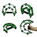 YAYUZEST Half Moon Musical Tambourine Double Row Metal Jingles Hand Held Percussion Tambourines Musical Instrumen with Ergonomic Handle Grip for Adults Church KTV Party (Green)