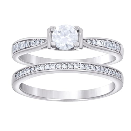 Bague en argent 925 et zircone cubique style diamant de 5,7x3,8 mm taille 9