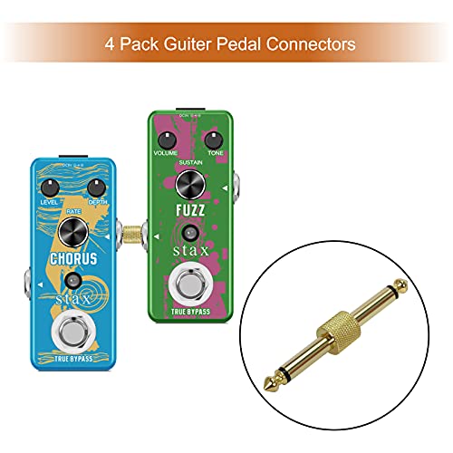 Stax 4 Packs Professional Guitar Pedal Coupler,1/4 Inch Ts 6.3Mm Pedal To Pedal Connector Straight Type thumb #2
