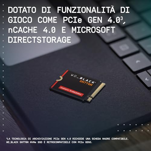 SN770M NVMe SSD 1TB (Fino a 5.150MB/s, M.2 2230, PCIe Gen 4.0, TLC 3D NAND, Ideale per console portatili da gaming, Asus ROG Ally, Steam Deck, Microsoft Surface) POWERED BY SANDISK - Hdd - Immagine 6