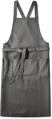 (カゼン)KAZEN 胸当てエプロン AMZ-APK494 AMZ-APK494 35 ブラックストライプ(APK494-S5) L