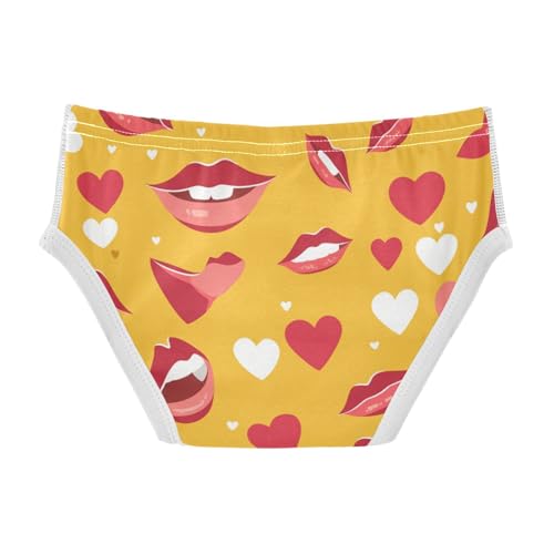 Lips Kiss Heart Pattern Love Boys Toddler Cotton Kids Underwear Breathable Children Panties2
