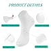 Cotton Ankle Quarter Crew Thin Socks for Men Women Unisex Casual Breathable Solid Colors Gift Box 6 Pairs (Ankle-L, White(6 Pairs))