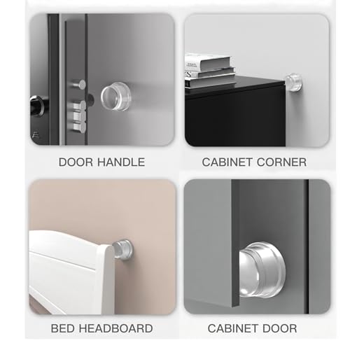 Butée de porte murale transparente silicone Ø40mm lot de 2 - 5