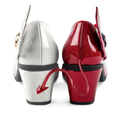 Image of Hot Chocolate Design Artistic Women's Mid Heel Strap Pumps | Block Heel Design, Vegan Faux-Leather Upper, Padded Footbed, Buckle Closure, Occasion Pumps for Women