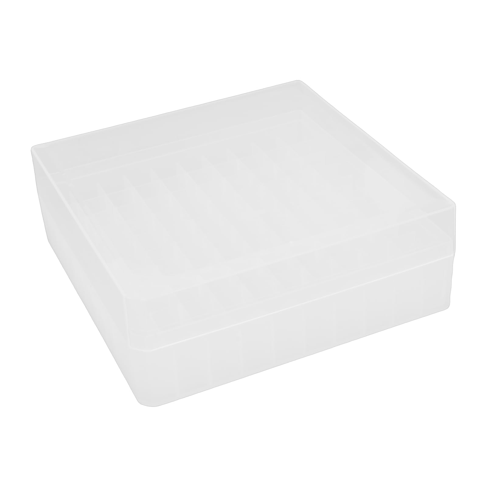 Pssopp Centrifuge Tube Cryogenic Storage Box Tube Freezer Storage Box, 100 Wells Transparent Cryogenic Holder Rack Stand for 1.5 to 2.0 ML Tubes School Supplies