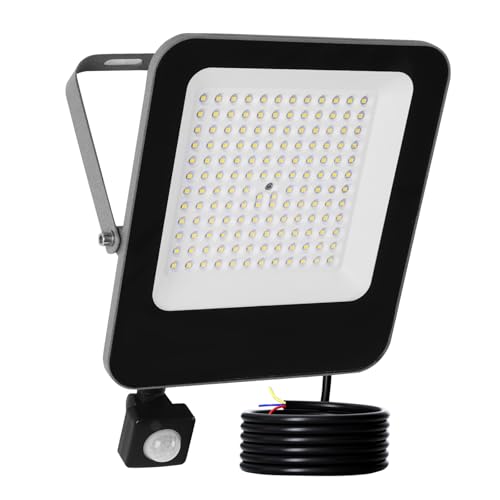 Foco LED exterior 100W para iluminar las noches en el jardín y el patio familiar