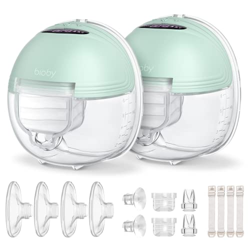 Bioby Milchpumpe Elektrisch Doppel Tragbar, Leise Freihändige Abpumpen...