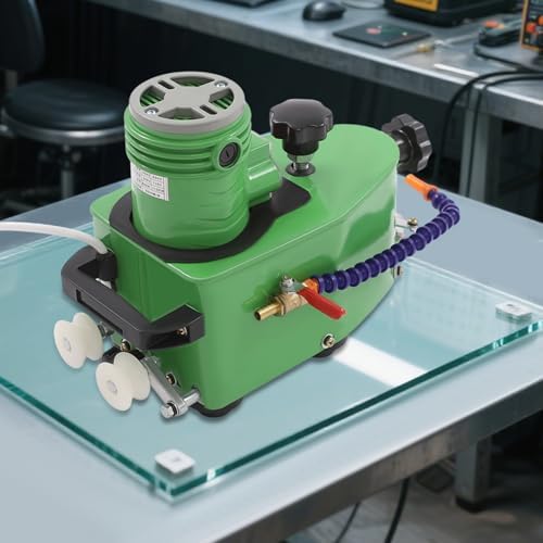 1100W Portable Electric Glass Edge Grinding Machine, Single-Phase Motor, Axial Flow Ventilation, Glass Polishing Tool for Smooth Edges, Ideal for DIY and Professionals (Green)