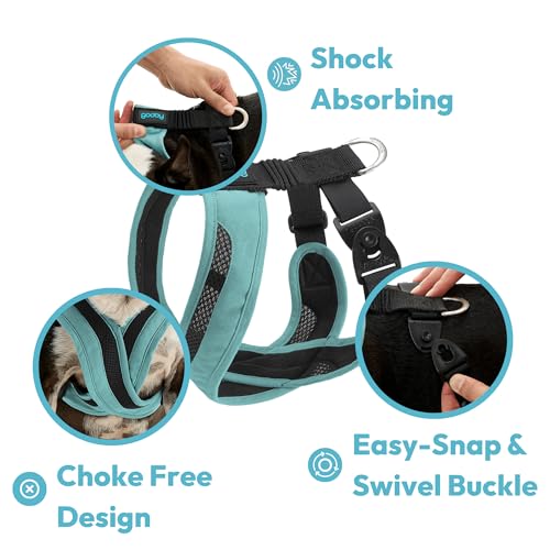 Image of Gooby Comfort X One Dog Harness, Choke-Free, Miami Yellow, Medium | Escape-free contracting fit; Choke-free deep V-neck; Snap & swivel buckles; Shock-absorbing; Breathable mesh