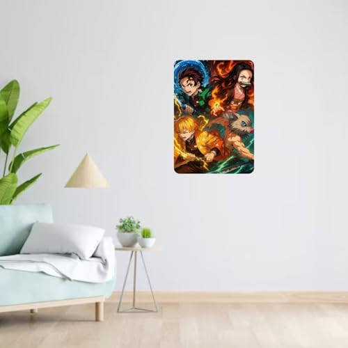 Image of Zesta Bathroom Decor Items Washroom Decor Tin Sign | Aesthetic Posters Wall Poster for Bedroom | Magnetic Cafe Decoration Items / Restaurant Decorations Items | Quirky Home Decor Bar Accent (Demon Slayer((2))