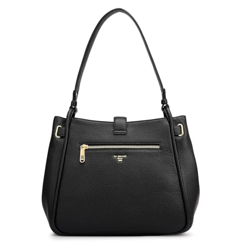 Image of Da Milano Medium Leather Hobo - Black
