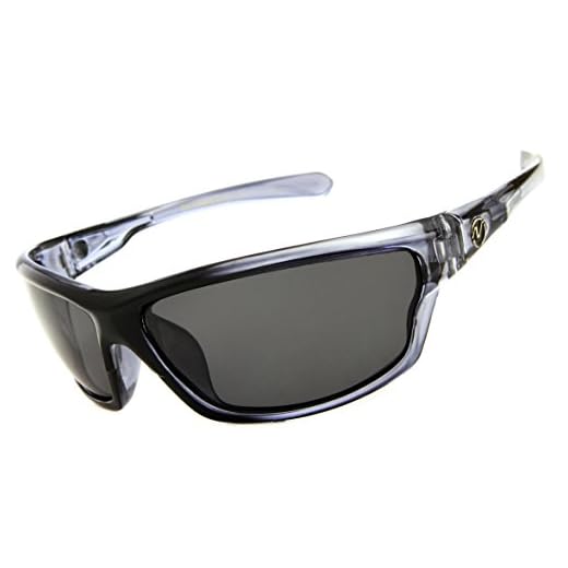 Nitrogen Men's Rectangular Sports Wrap 65mm Polarized Sunglasses, Clear, Regular