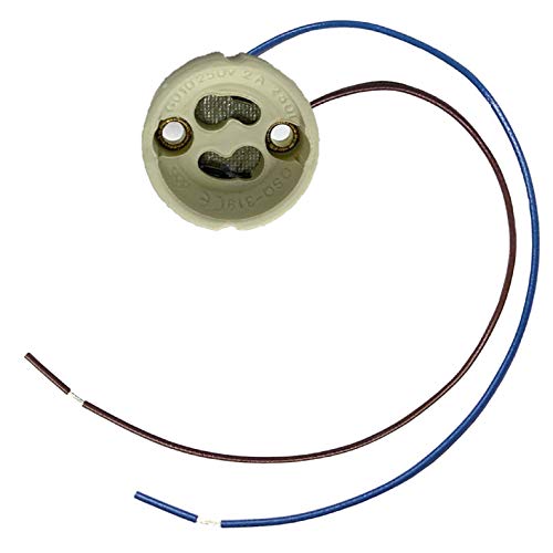 LED ATOMANT Pack 20x GU10 Portalamparas, Cable silicona largo 20cm 0.5mm², 300-500V, Conector Base de Ceramica para Bombilla GU10 LED o Halogena, Bases para lamparas
